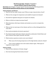 World Geography: Chapter 3 Lesson 3 World Climate Patterns Book Notes