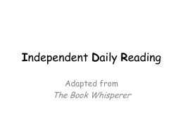 I The Book Whisperer Adapted from