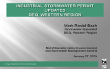 Mark Riedel-Bash  Stormwater Specialist DEQ, Western Region