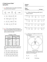 6 Math Practice STAAR Student Spring 2016