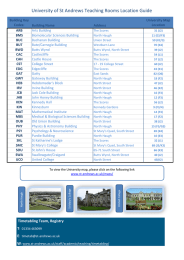 University of St Andrews Teaching Rooms Location Guide