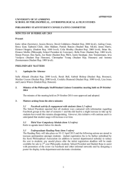 APPROVED UNIVERSITY OF ST ANDREWS  SCHOOL OF PHILOSOPHICAL, ANTHROPOLOGICAL &amp; FILM STUDIES