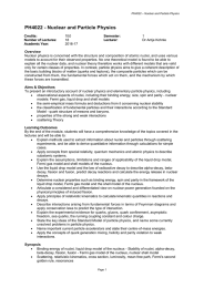 PH4022 - Nuclear and Particle Physics