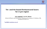 Tm- and Ho-based femtosecond lasers for 2-µm region *