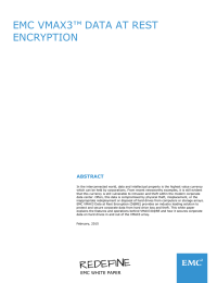 EMC VMAX3™ DATA AT REST ENCRYPTION