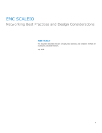 EMC SCALEIO Networking Best Practices and Design Considerations ABSTRACT