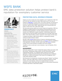 WSFS BANK EMC data protection solution helps protect bank’s
