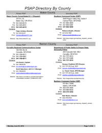 PSAP Directory By County Baker County