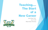 Teaching…. The Start of a New Career