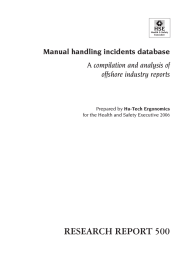 RESEARCH REPORT 500 Manual handling incidents database offshore industry reports