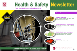 Health &amp; Safety  Newsletter From the Health and Safety Executive
