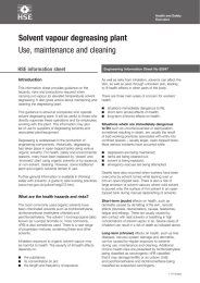 Solvent vapour degreasing plant Use, maintenance and cleaning HSE information sheet Introduction