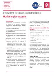 Hexavalent chromium in electroplating: Monitoring for exposure Introduction