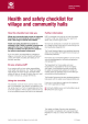 Health and safety checklist for village and community halls Further information