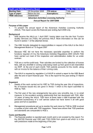 Health and Safety Executive Board Paper No: HSE/08/28 Meeting Date: FOI status: