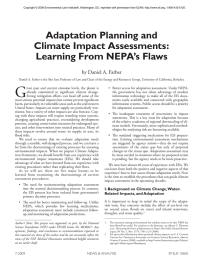 Adaptation Planning and Climate Impact Assessments: Learning From NEPA’s Flaws