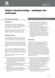 Safety in electrical testing – switchgear and control gear HSE information sheet Introduction