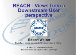 REACH - Views from a Downstream User