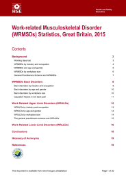 Work-related Musculoskeletal Disorder (WRMSDs) Statistics, Great Britain, 2015 Contents