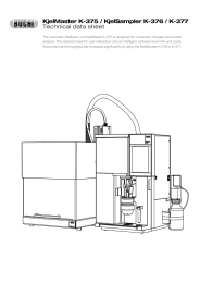 KjelMaster K-375 / KjelSampler K-376 / K-377 Technical data sheet