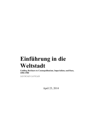 Einführung in die Weltstadt April 25, 2014