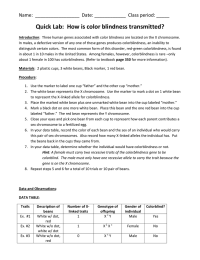 Quick Lab:  How is color blindness transmitted?