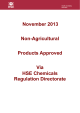 November 2013 Non-Agricultural Products Approved Via