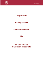 August 2010 Non-Agricultural Products Approved Via