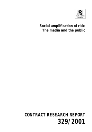 329/2001 CONTRACT RESEARCH REPORT Social amplification of risk: The media and the public