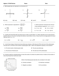 Algebra 1 STAAR Review  Name: Date: