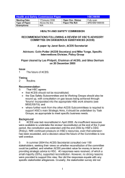 HSC/06/08 Health and Safety Commission Paper HEALTH AND SAFETY COMMISSION