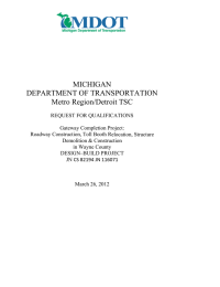 MICHIGAN DEPARTMENT OF TRANSPORTATION Metro Region/Detroit TSC