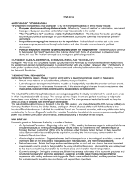 1750-1914 QUESTIONS OF PERIODIZATION