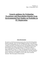 Generic guidance for Estimating Persistence and Degradation Kinetics from