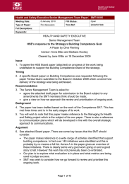 HEALTH AND SAFETY EXECUTIVE Senior Management Team A Paper by Clive Fleming