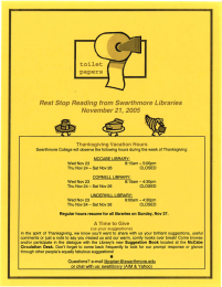 Rest Stop Reading from Swarthmore Libraries November 2005 21,