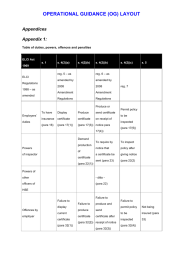 OPERATIONAL GUIDANCE (OG) LAYOUT Appendices  Appendix 1: