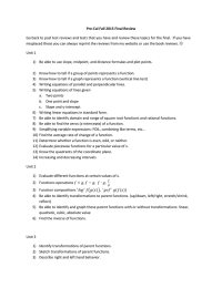 Pre-Cal Fall 2015 Final Review