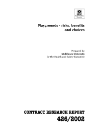 426/2002 CONTRACT RESEARCH REPORT Playgrounds - risks, benefits and choices