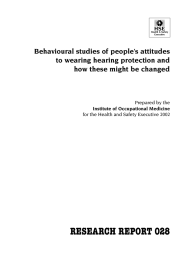 RESEARCH REPORT 028 Behavioural studies of people’s attitudes