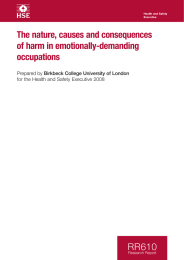 The nature, causes and consequences of harm in emotionally-demanding occupations RR610