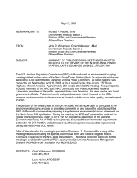 May 12, 2008 MEMORANDUM TO: Richard P. Raione, Chief