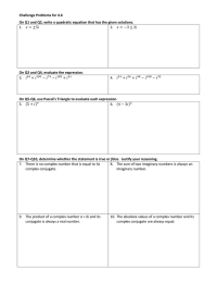 Challenge Problems for 4.6 On Q3 and Q4, evaluate the expression. 1.