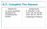 4.7: Complete The Square