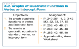 4.2: Graphs of Quadratic Functions in Vertex or Intercept Form
