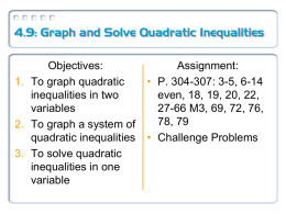 4.9: Graph and Solve Quadratic Inequalities