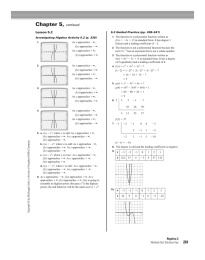 261 Lesson 5.2 Algebra 2 Worked-Out Solution Key