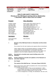 HSE/06/M14 Health and Safety Executive Board Minutes HEALTH AND SAFETY EXECUTIVE