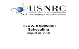 ITAAC Inspection Scheduling  August 28, 2008