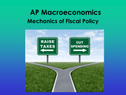 AP Macroeconomics Mechanics of Fiscal Policy